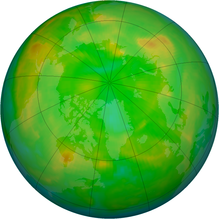 Arctic ozone map for 18 June 1997